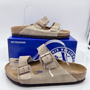 Birkenstock Arizona Soft Footbed Sandal Taupe Suede EU 41 Womens US 10- 10.5 R